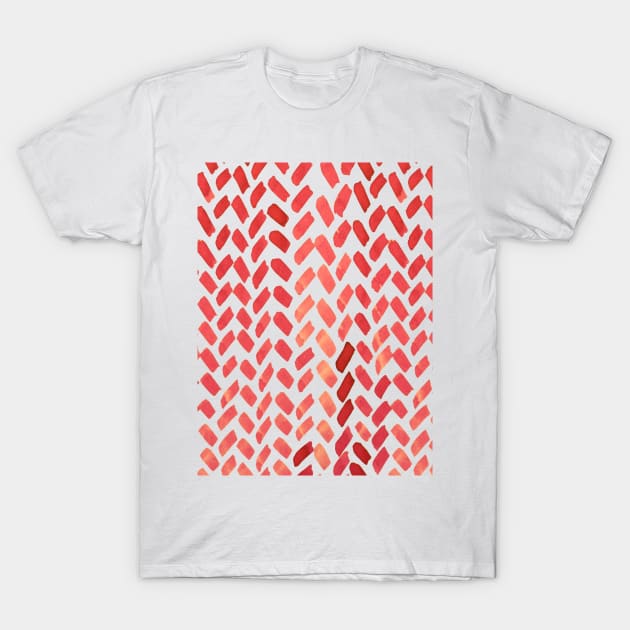 Cute watercolor knitting pattern - red T-Shirt by wackapacka